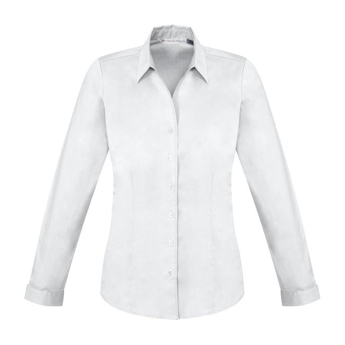 Biz Womens Monaco Long Sleeve Shirt S770LL in White