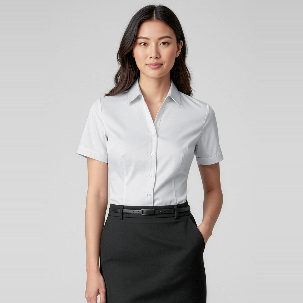 Biz Monaco Womens Short Sleeve Shirt S770LS, worn by model