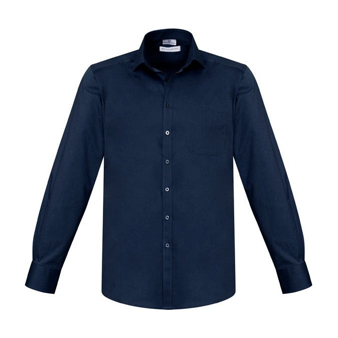 Biz Mens Monaco Long Sleeve Shirt S770ML in Ink
