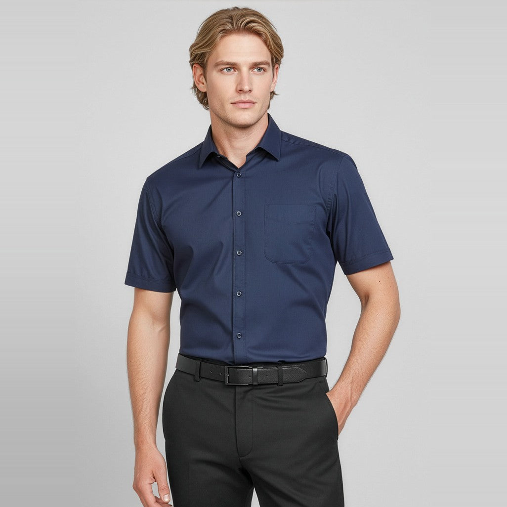 Biz Monaco Mens Short Sleeve Shirt S770MS, worn by model