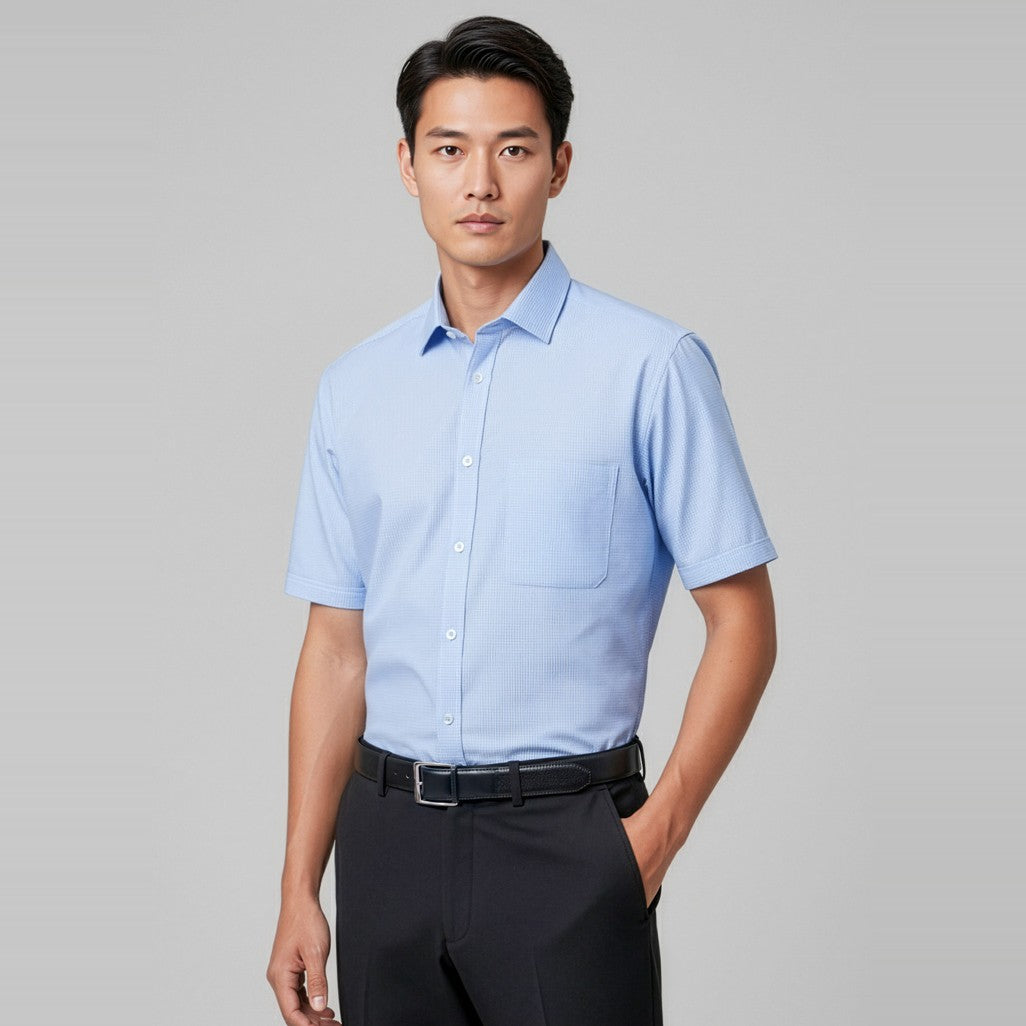 Biz Euro Mens Short Sleeve Shirt S812MS, worn by model