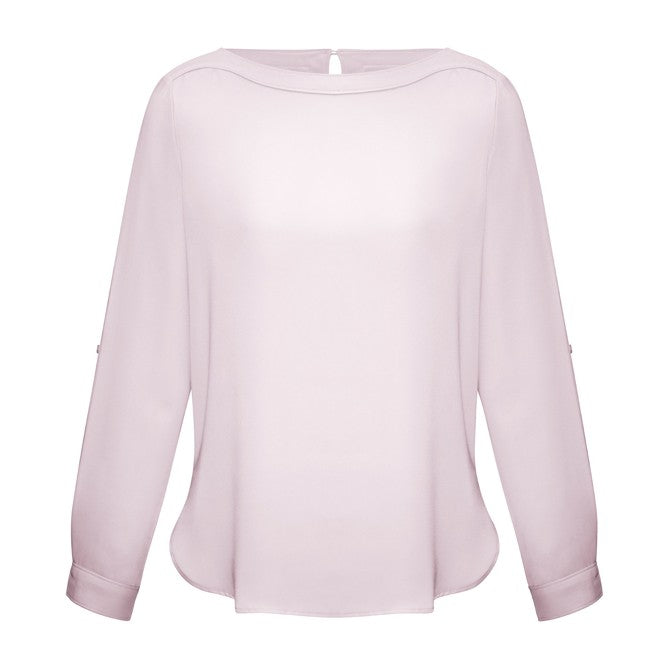Biz Madison Womens Boatneck Top S828LL, worn by model