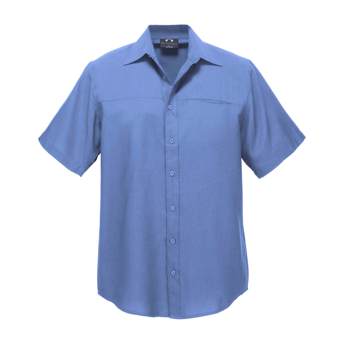 Biz Oasis Mens Short Sleeve Shirt SH3603 in Mid Blue