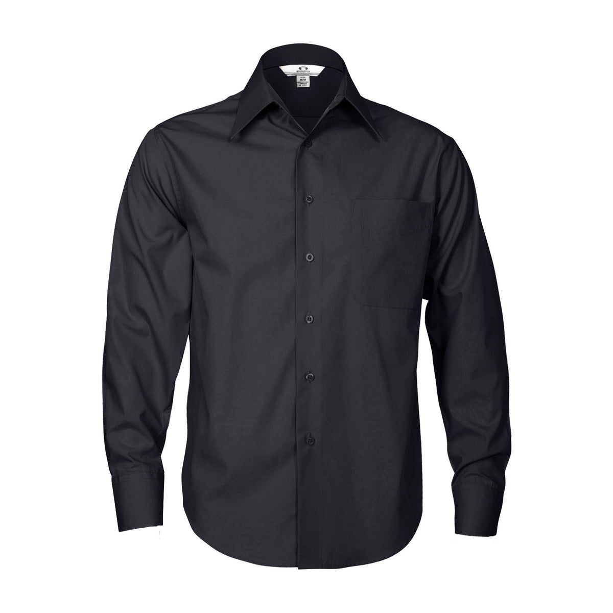 Biz Metro Mens Long Sleeve Shirt SH714 in Charcoal