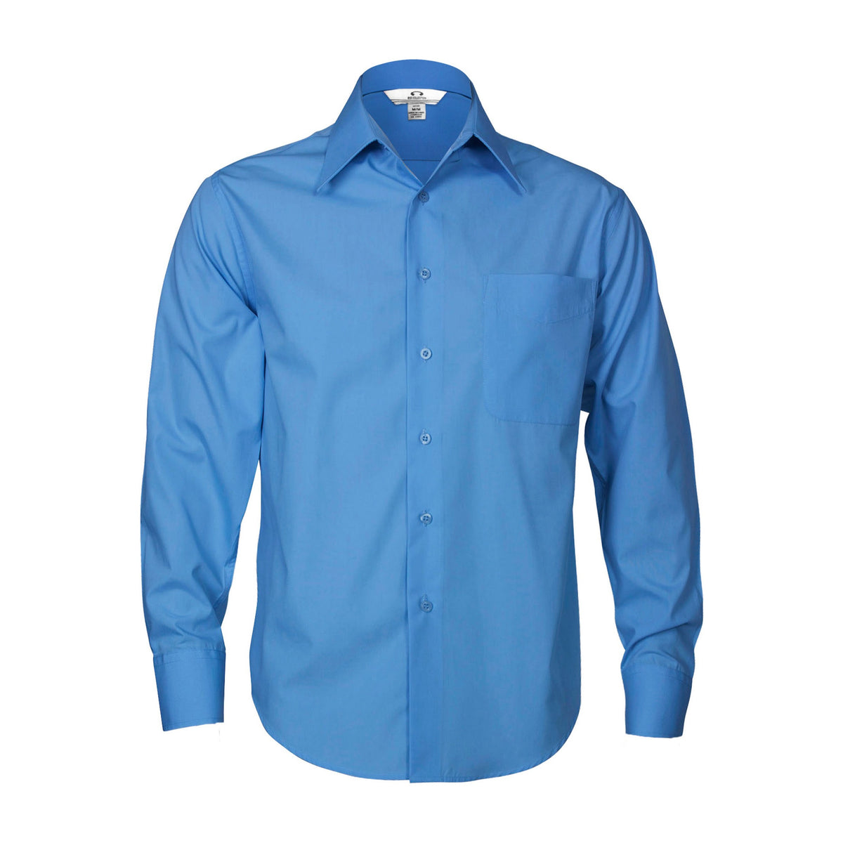 Biz Metro Mens Long Sleeve Shirt SH714 in Mid Blue