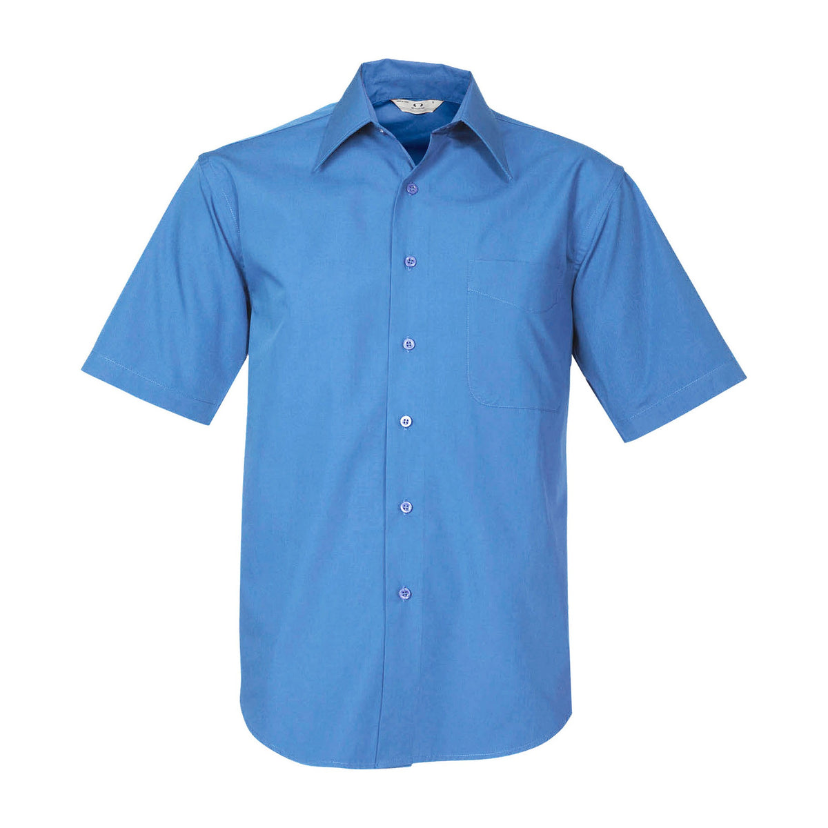 Biz Metro Mens Short Sleeve Shirt SH715 in Mid Blue