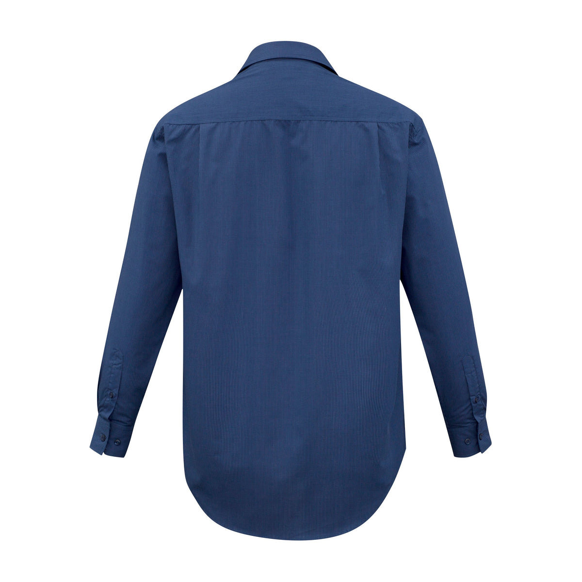 Biz Micro Mens Check Long Sleeve Shirt SH816 in Navy, view 2