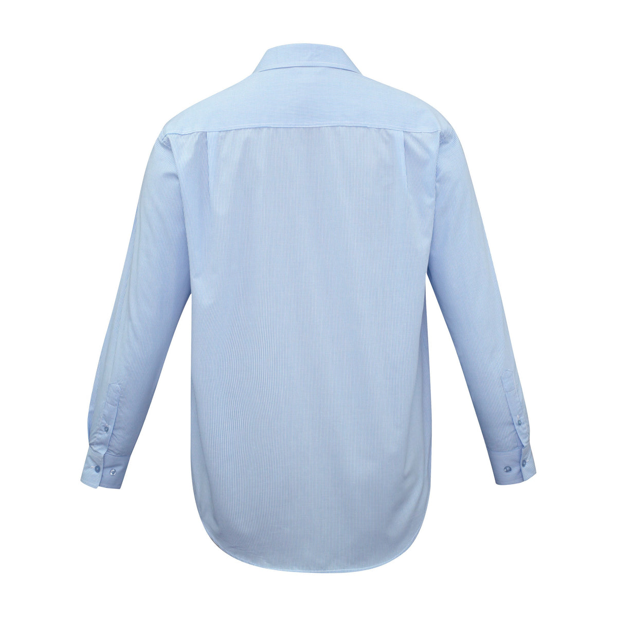 Biz Micro Mens Check Long Sleeve Shirt SH816 in Sky, view 2