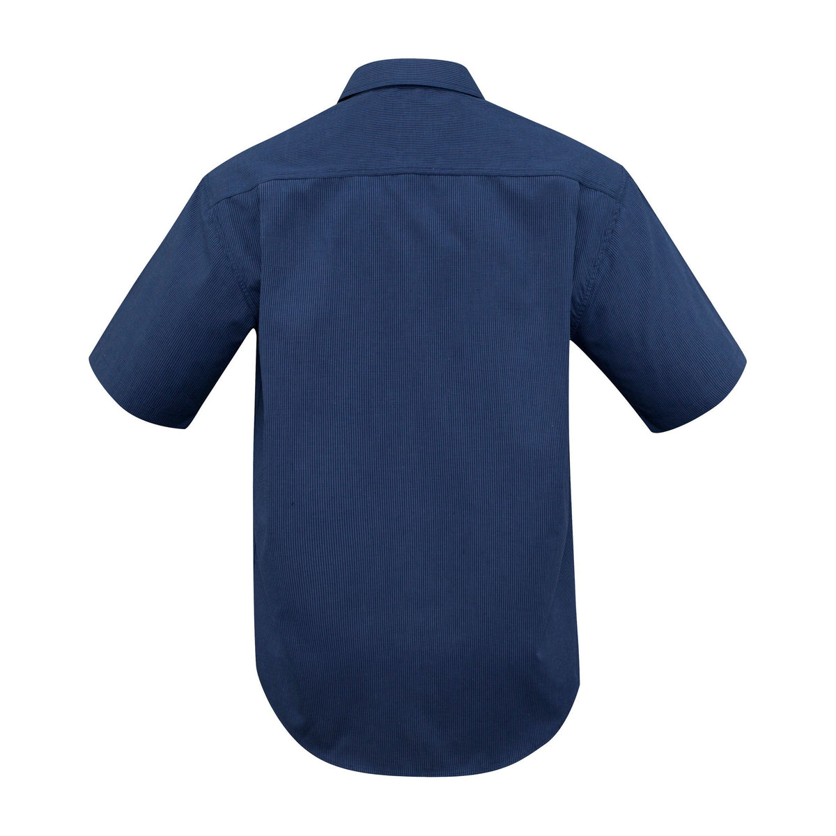 Biz Micro Mens Check Short Sleeve Shirt SH817 in Navy, view 2
