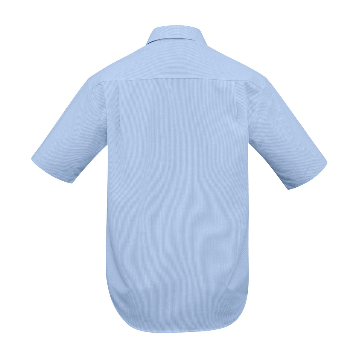 Biz Micro Mens Check Short Sleeve Shirt SH817 in Sky, view 2