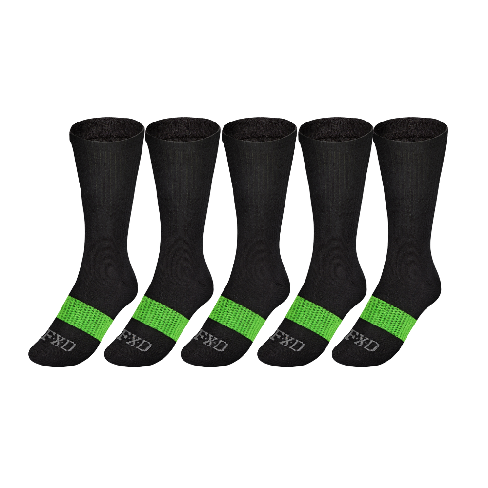 FXD SK-6 Long Black Socks (5 pack)