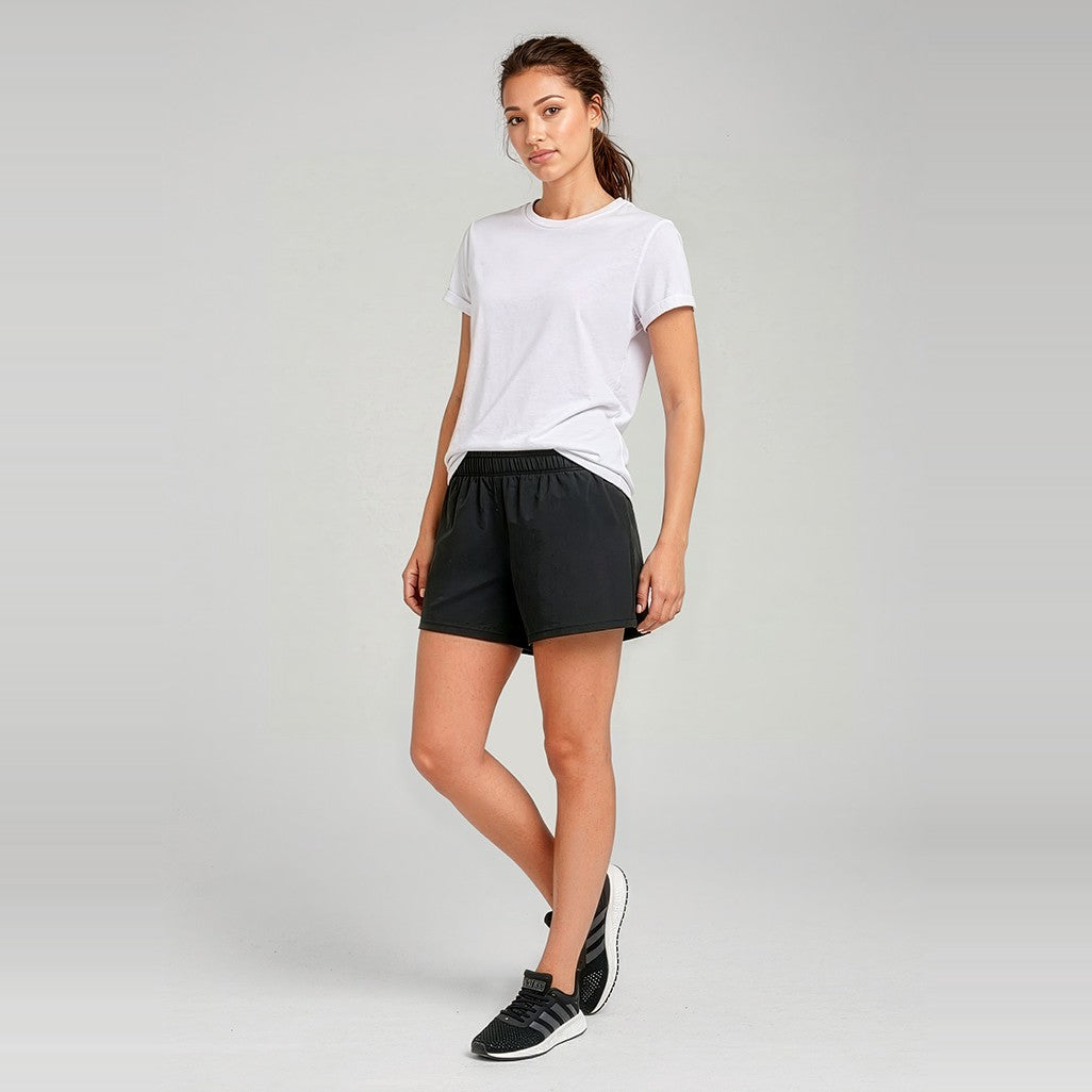 Biz Tactic Womens Short ST512L in Black, worn by model