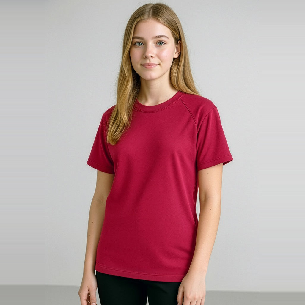 Biz Sprint Kids Short Sleeve Tee T301KS, worn by model