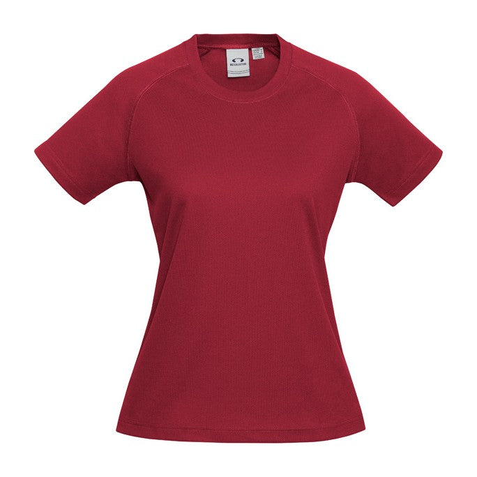 Biz Sprint Womens Short Sleeve Tee T301LS in Red
