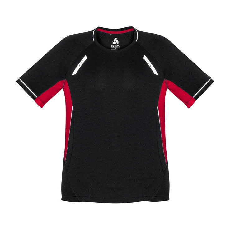 Biz Renegade Kids Short Sleeve Tee T701KS in Black/Red/Silver