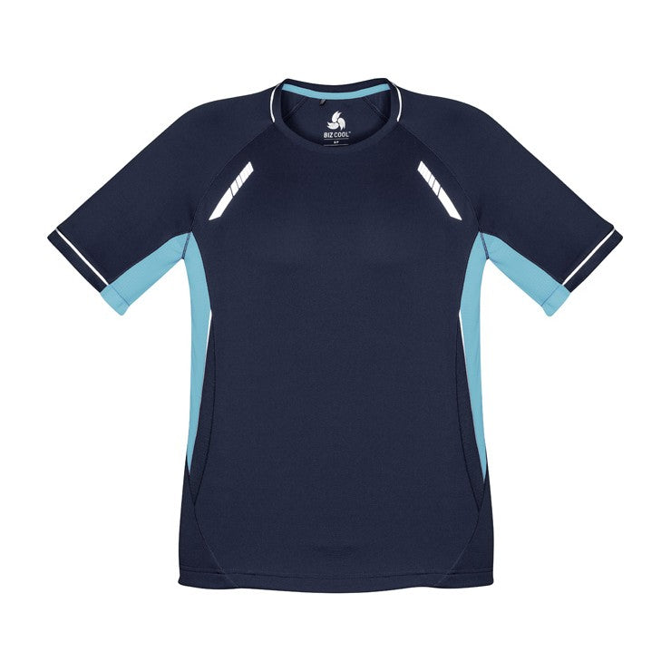 Biz Renegade Kids Short Sleeve Tee T701KS in Navy/Sky/Silver