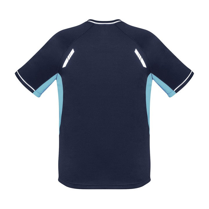 Biz Renegade Kids Short Sleeve Tee T701KS in Navy/Sky/Silver, view 2