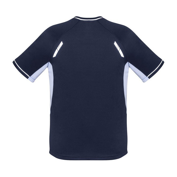 Biz Renegade Kids Short Sleeve Tee T701KS in Navy/White/Silver, view 2