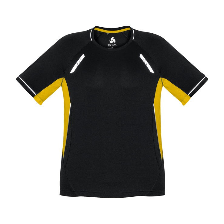 Biz Renegade Mens Short Sleeve Tee T701MS in Black/Gold/Silver
