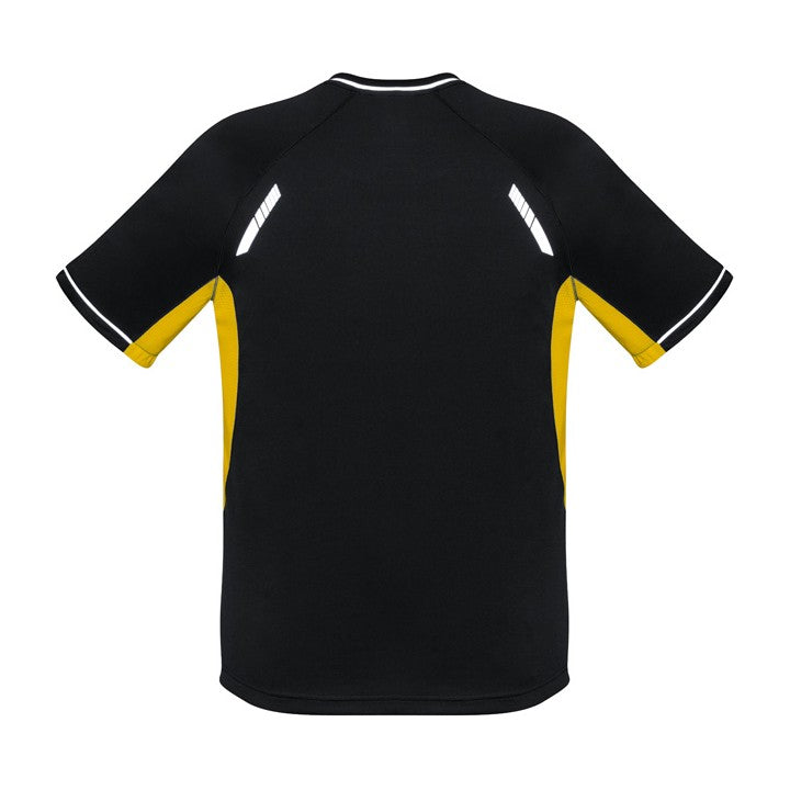 Biz Renegade Mens Short Sleeve Tee T701MS in Black/Gold/Silver, view 2