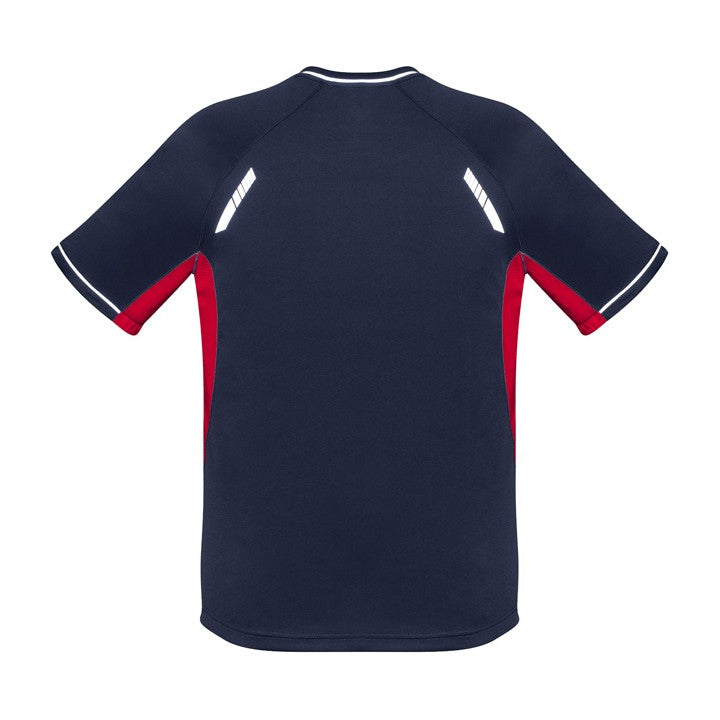 Biz Renegade Mens Short Sleeve Tee T701MS in Navy/Red/Silver, view 2