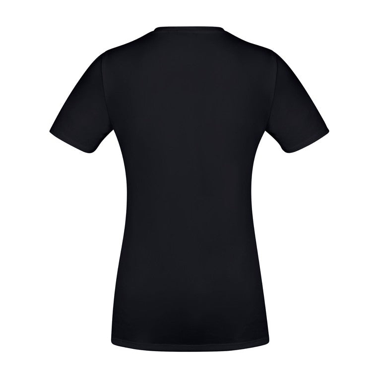Biz Aero Womens Short Sleeve Tee T800LS in Solid Black, view 2