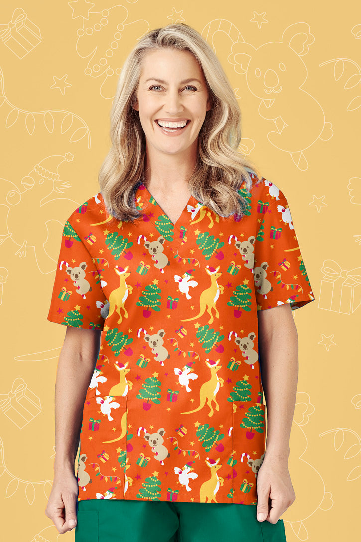 Biz Womens Christmas Scrubs Aussie