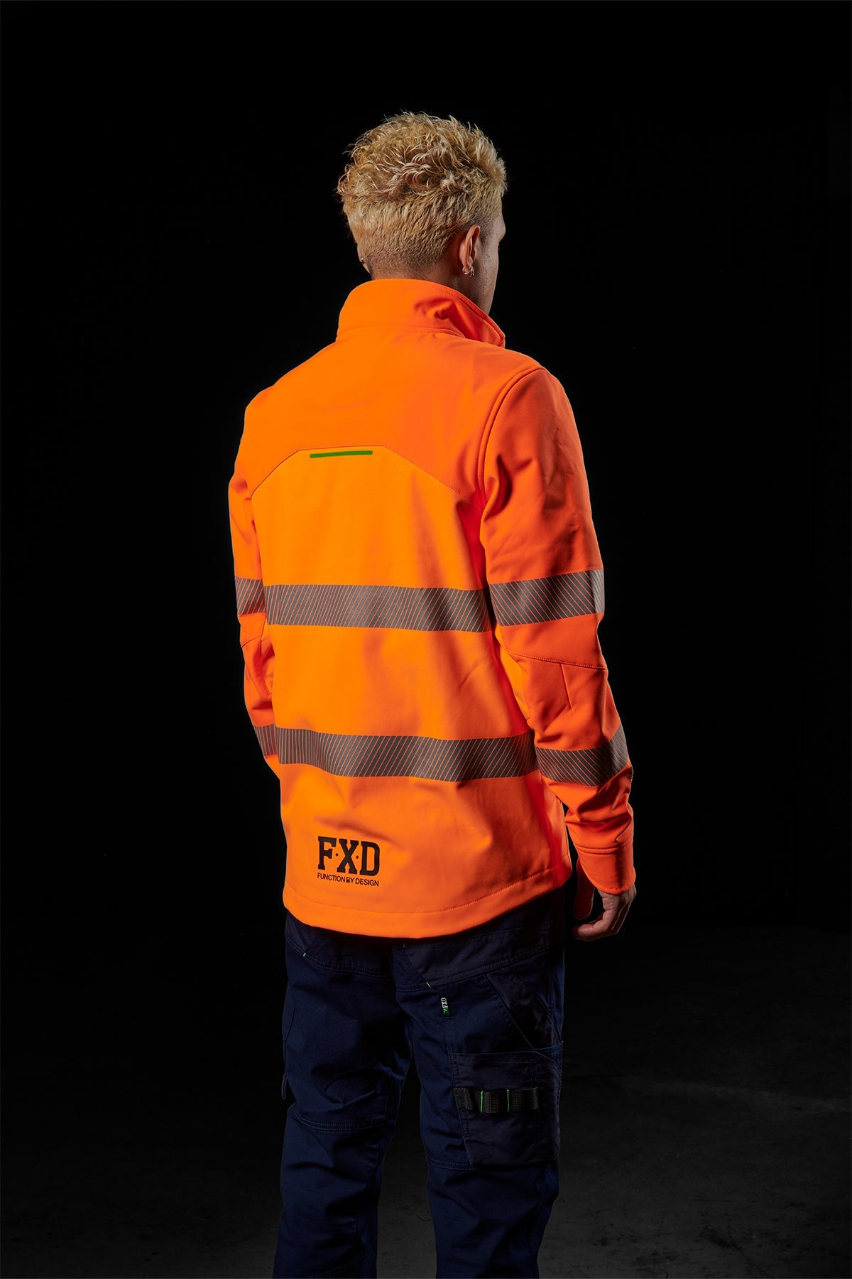 FXD WO-3T Hi-Vis Taped Soft Shell Work Jacket in Orange, view 4