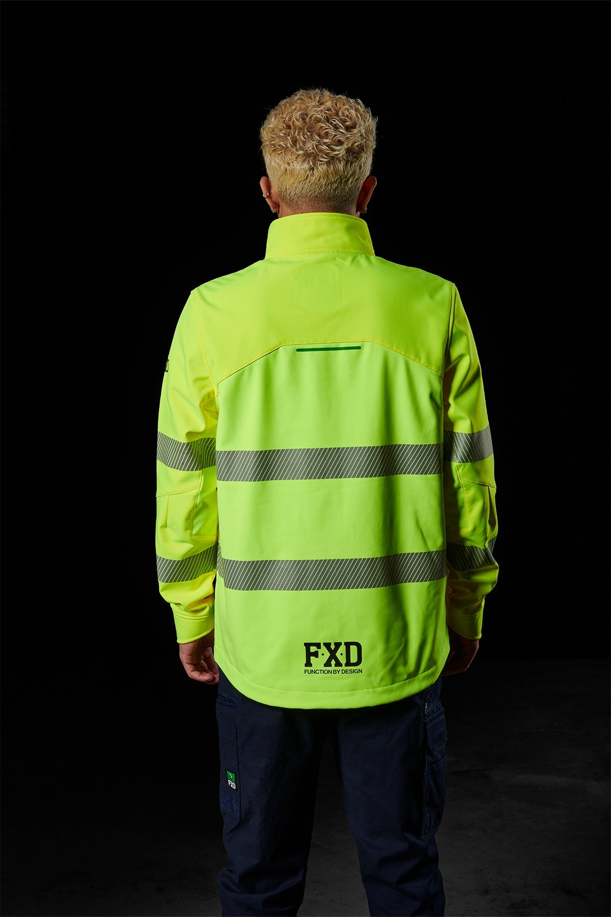 FXD WO-3T Hi-Vis Taped Soft Shell Work Jacket in Yellow, view 3