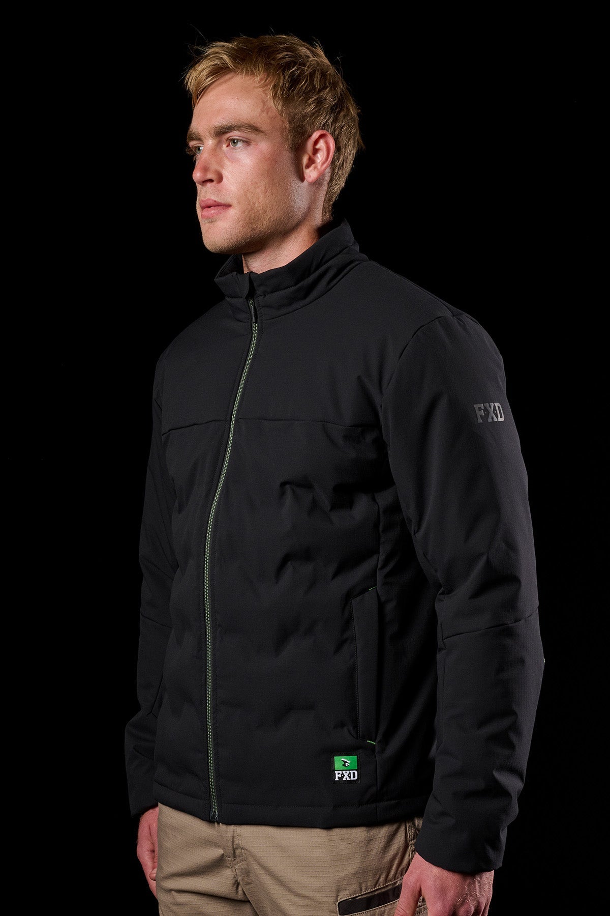FXD WO-5 Insulated Puffer Work Jacket in Black, view 2