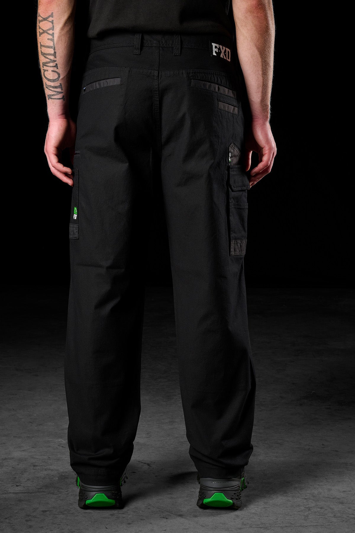 FXD WP-3L Loose Fit Stretch Work Pant in Black, view 3