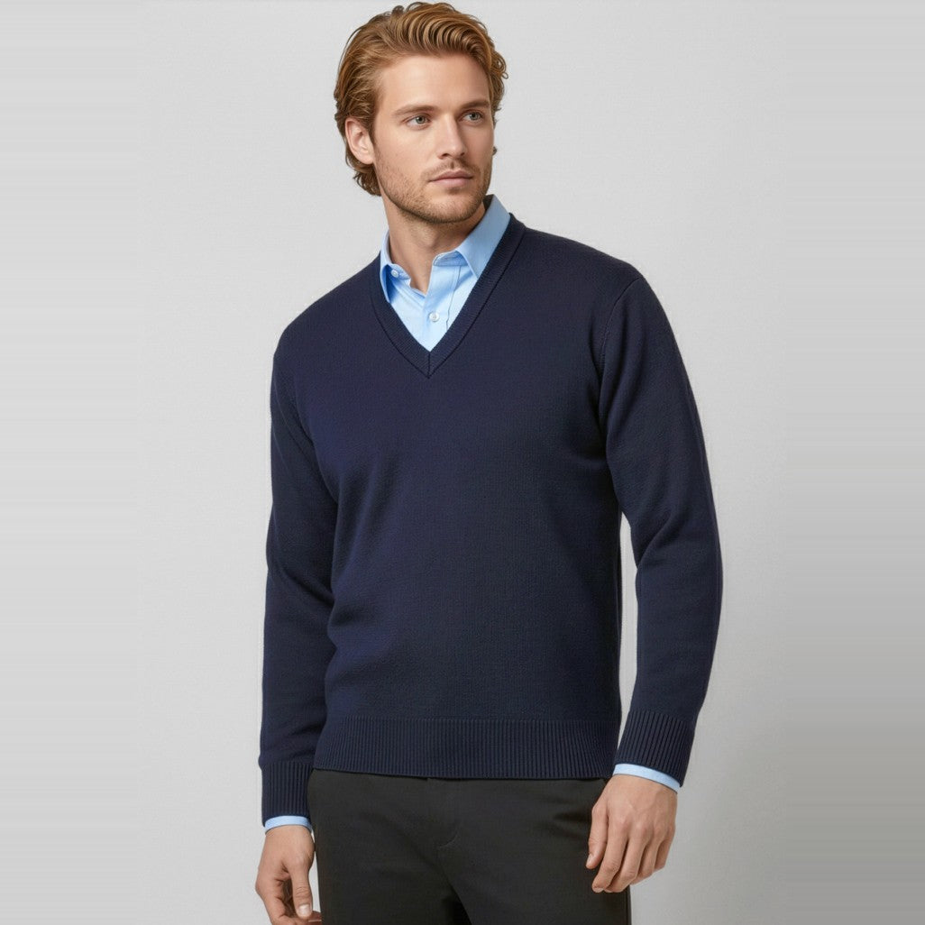 Biz Woolmix Mens Knit Pullover WP6008, worn by model