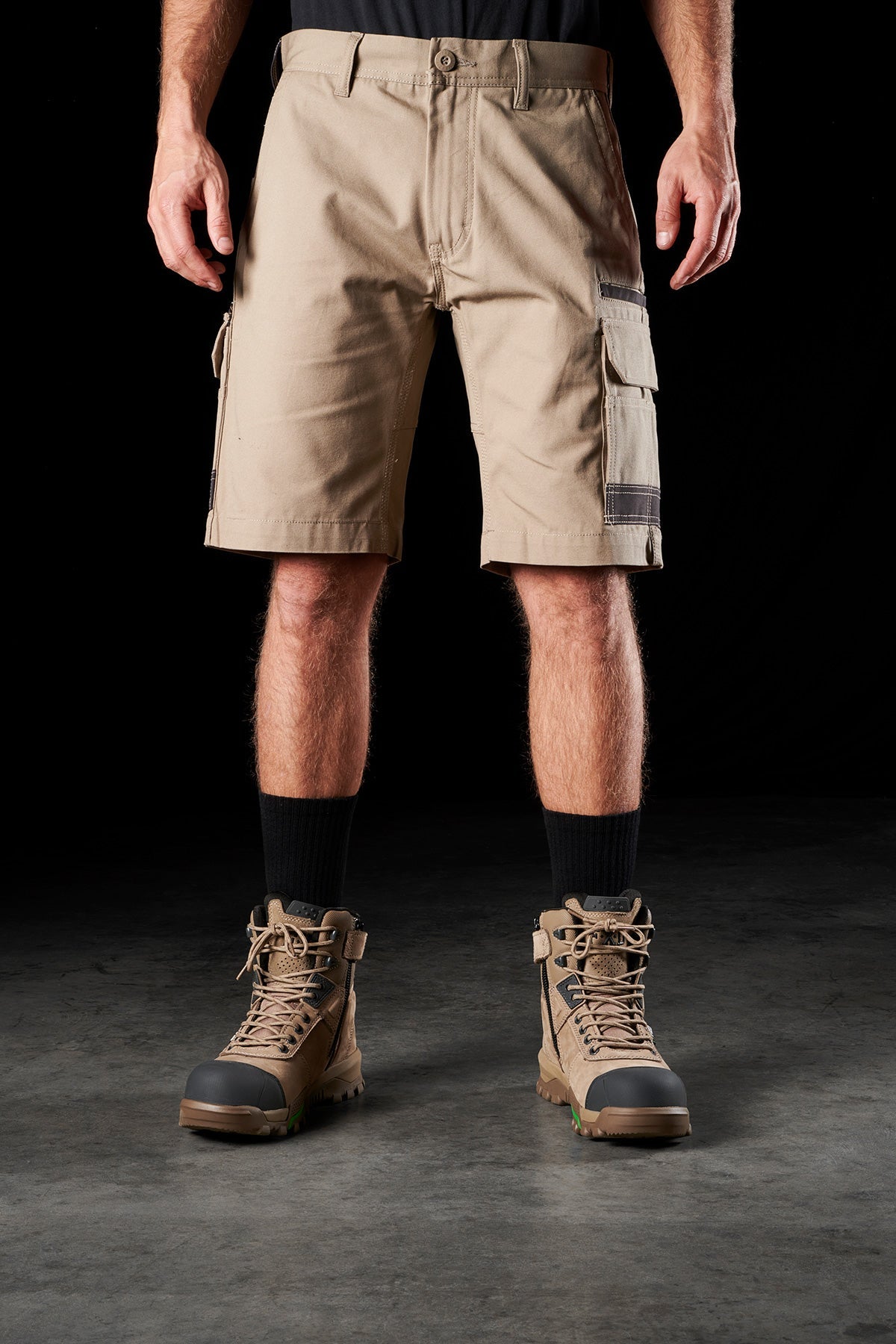 FXD WS-1 Stretch Canvas Work Short in Khaki, view 2