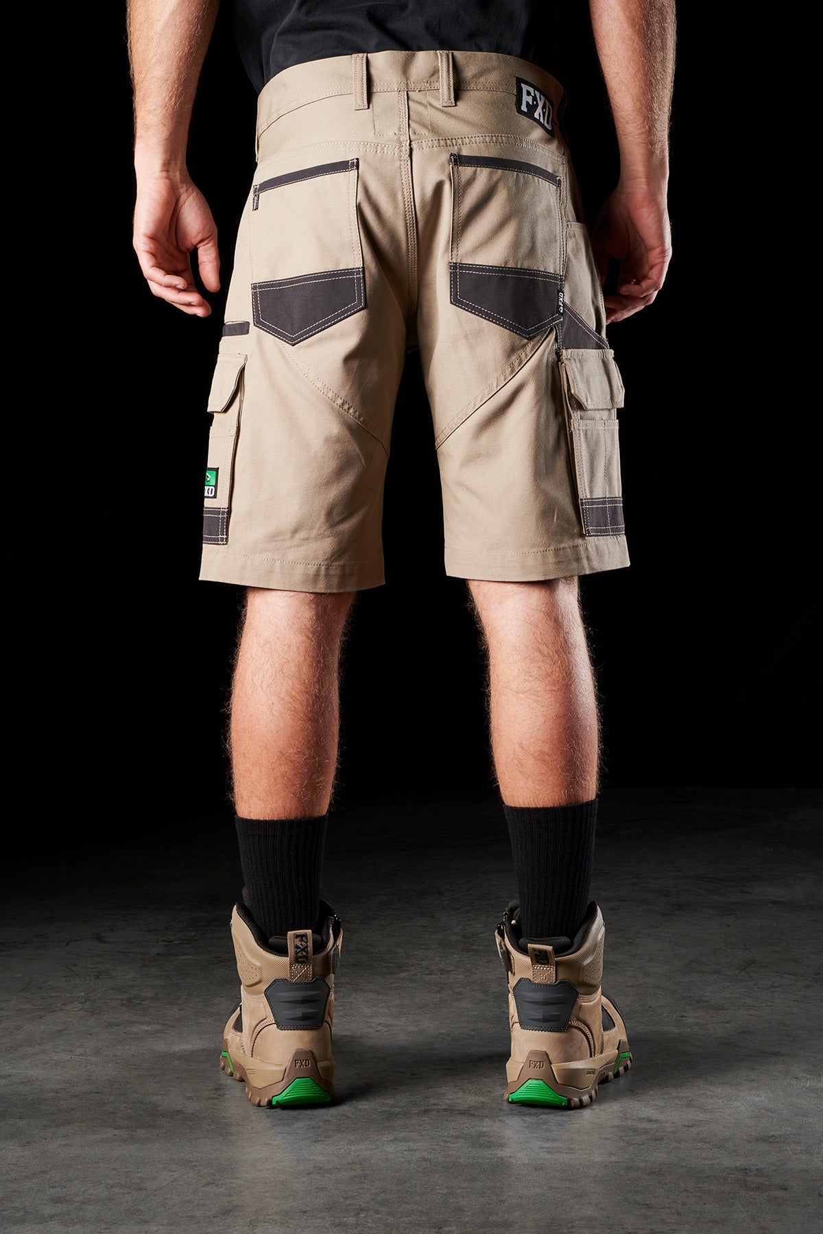 FXD WS-1 Stretch Canvas Work Short in Khaki, view 4