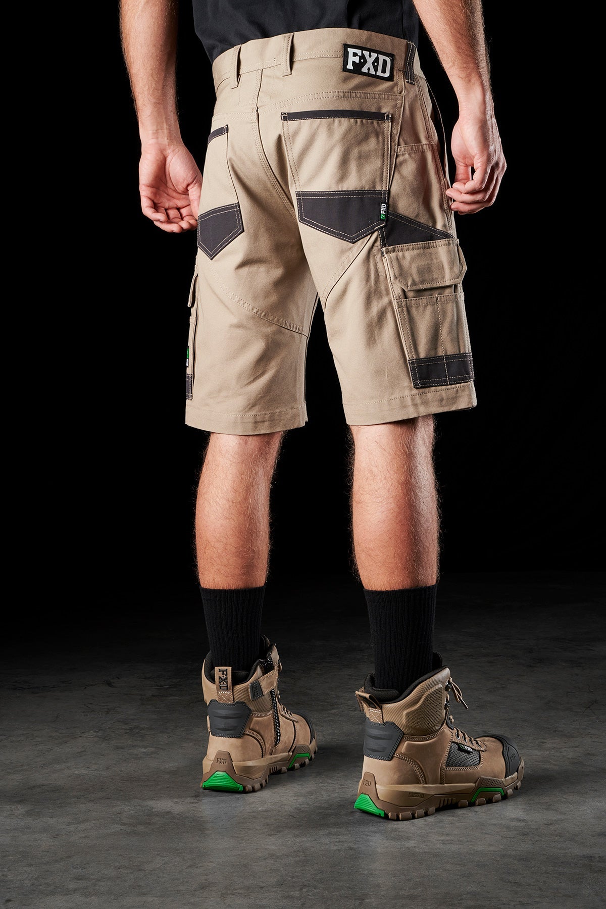 FXD WS-1 Stretch Canvas Work Short in Khaki, view 3