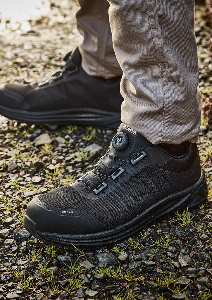 Syzmik UltraLite Lo Black Freelock® Safety Shoe ZFF301 - Black - worn