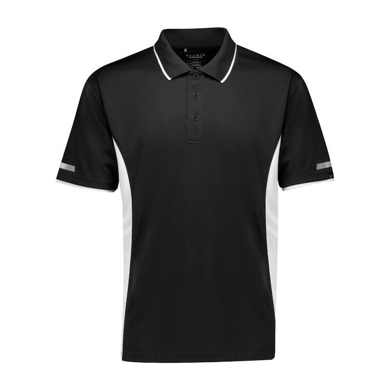 Syzmik Mens Striker Short Sleeve Polo ZH145 in Black/White