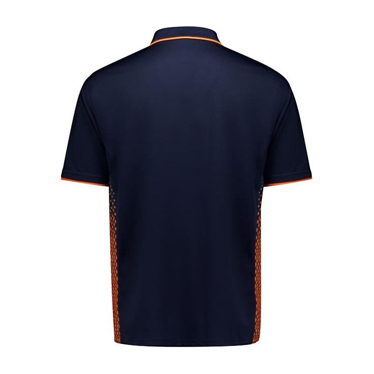 Syzmik Mens Spark Short Sleeve Polo ZH165 in Navy/Orange
