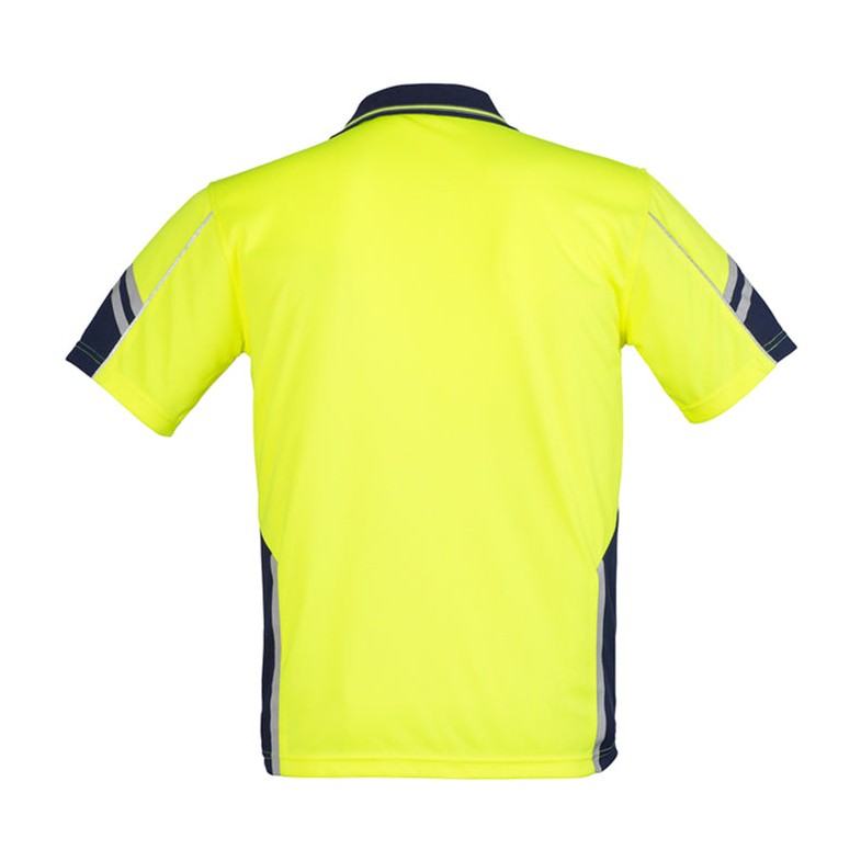 Syzmik Mens Hi Vis Squad S/S Polo ZH237 YELLOW CLEARANCE in Yellow/Navy