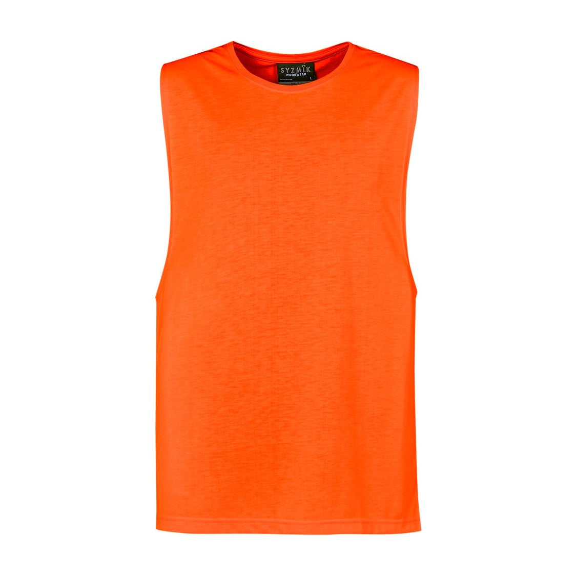 Syzmik Mens Hi Vis Sleeveless Tee ZH297 CLEARANCE in Orange