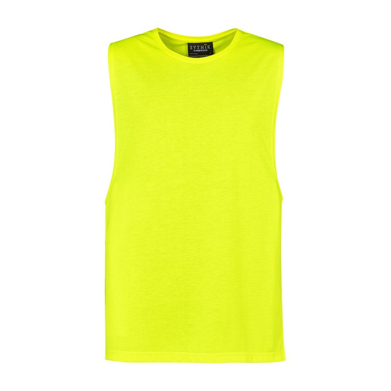 Syzmik Mens Hi Vis Sleeveless Tee ZH297 in Yellow