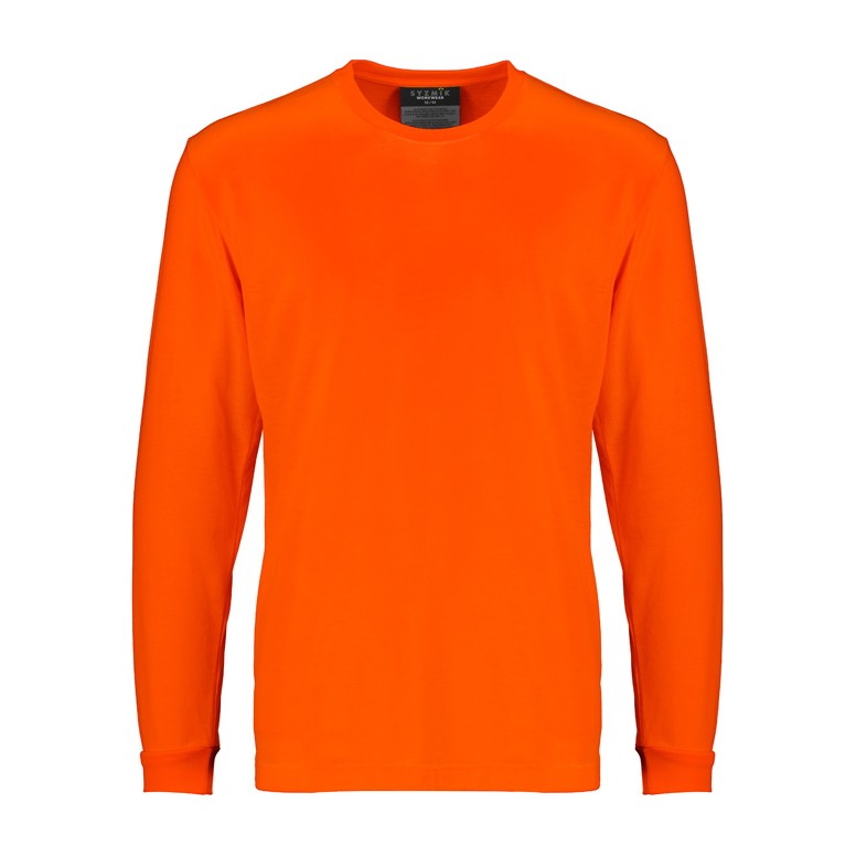 Syzmik Mens Hi Vis Long Sleeve Tee ZH390 in Orange