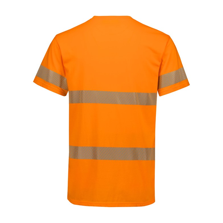 Syzmik Mens Hi Vis Segmented Tape Cotton Tee ZH510 in Orange, view 2