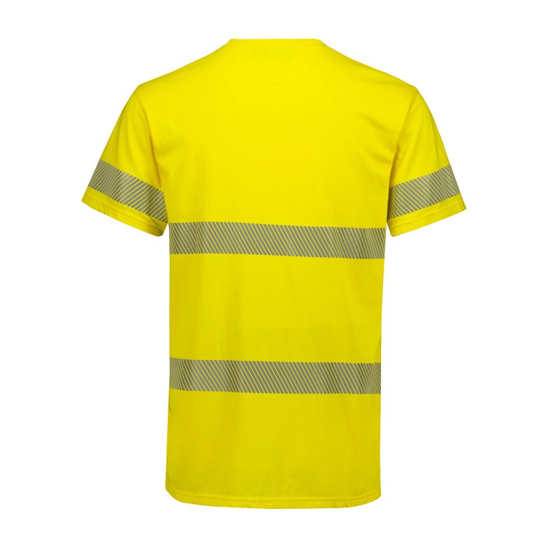 Syzmik Mens Hi Vis Segmented Tape Cotton Tee ZH510 in Yellow, view 2