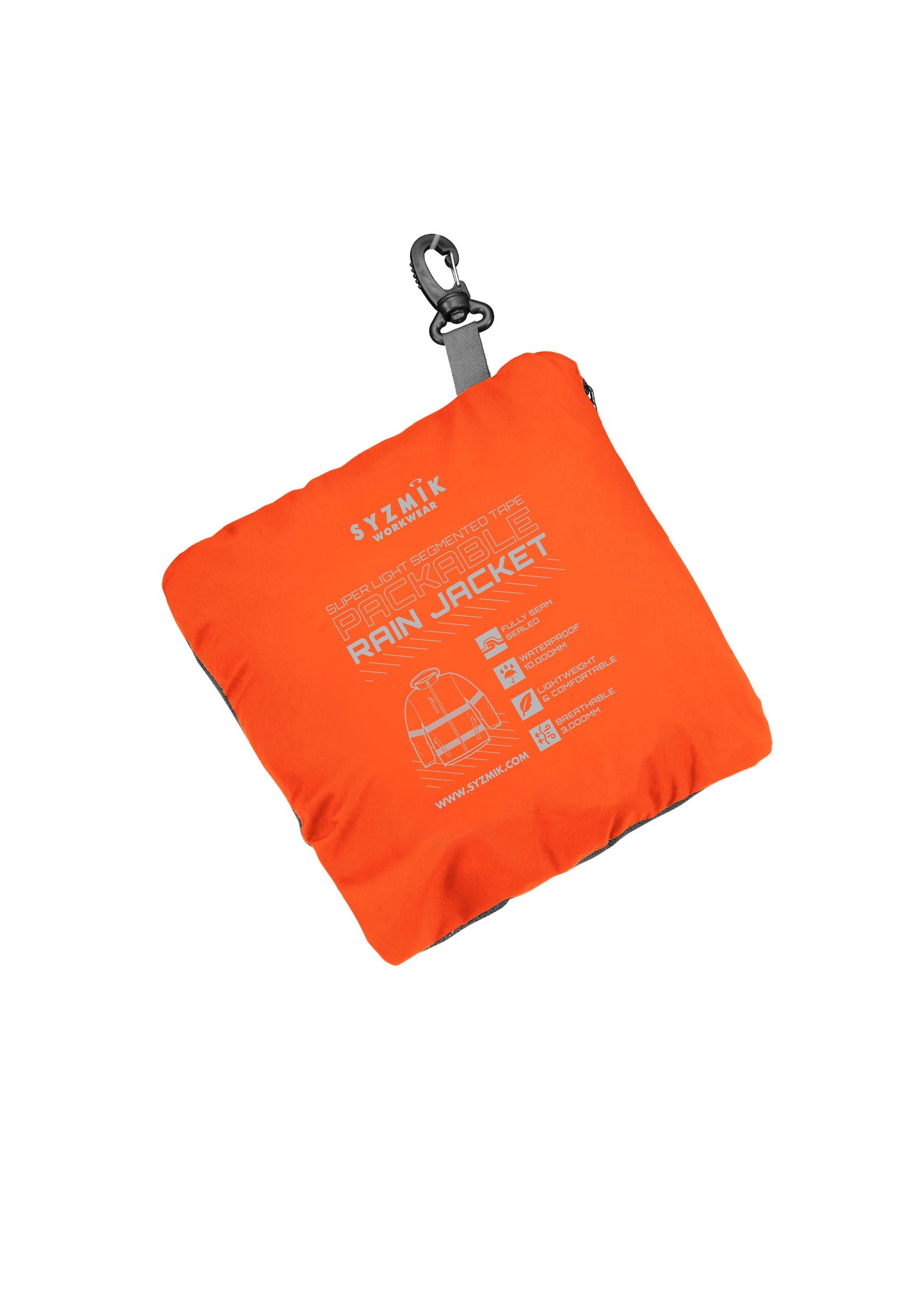 Syzmik Unisex Super Light Segmented Tape Packable Rain Jacket ZJ560