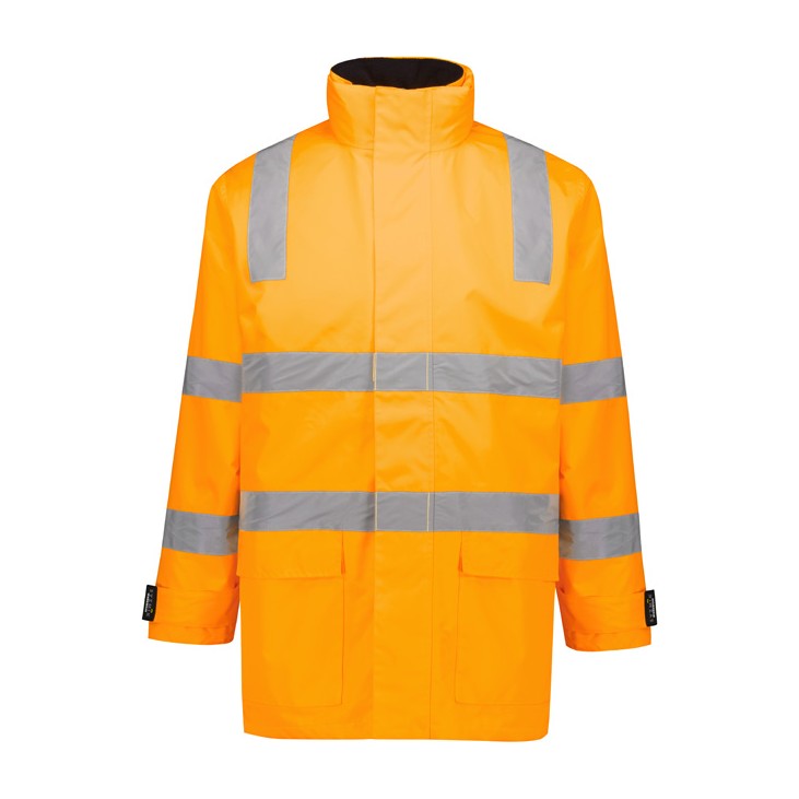 Syzmik Unisex Hi Vis VIC Rail 4 In 1 Waterproof Jacket ZJ580 in VIC Rail Orange