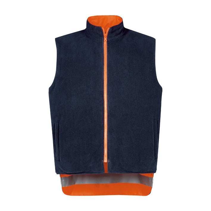 Syzmik Mens Hi Vis X Back 4 In 1 Waterproof Jacket ZJ616 in Orange/Navy, view 6