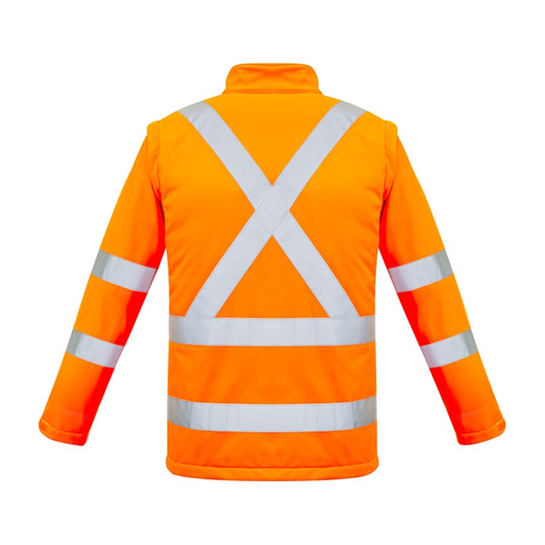 Syzmik Unisex Hi Vis 2 in 1 X Back Soft Shell Jacket ZJ680 CLEARANCE in Orange
