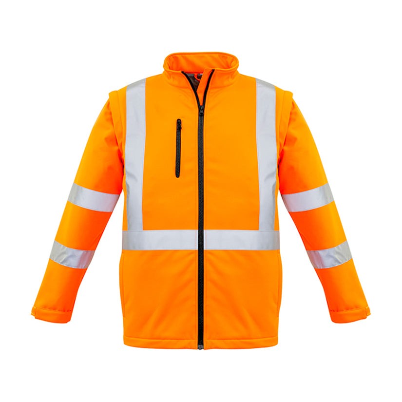 Syzmik Unisex Hi Vis 2 in 1 X Back Soft Shell Jacket ZJ680 CLEARANCE in Orange