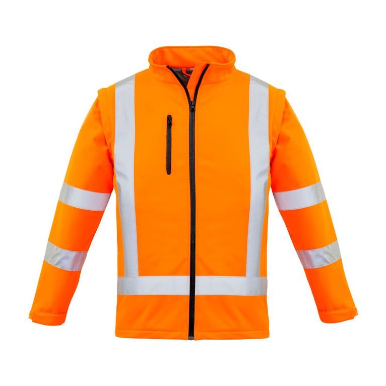 Syzmik Womens Hi Vis NSW Rail X Back 2 In 1 Softshell Jacket ZJ770 in Orange